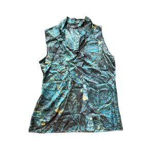 Elie Tahari printed sleeveless silk blouse
